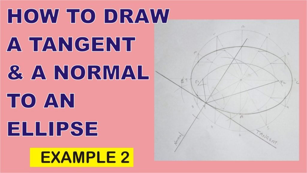 How to Construct a Tangent and Normal to an Ellipse. Ellipse drawing