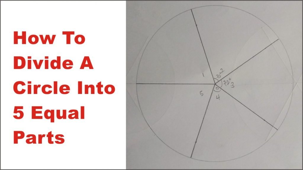 How to divide a circle into 5 equal parts in engineering drawing