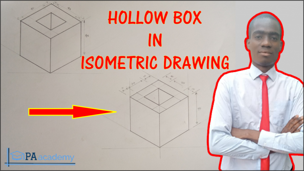 HOW TO DRAW HOLLOW BOX IN ISOMETRIC PROJECTION