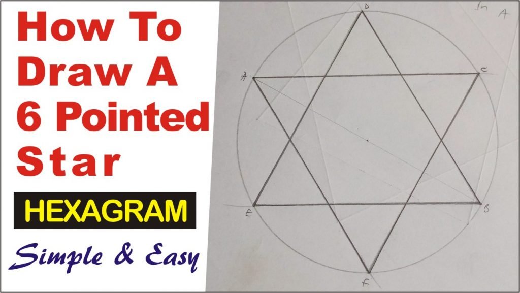 HOW TO DRAW A 6 POINTED STAR, HOW TO DRAW A HEXAGRAM